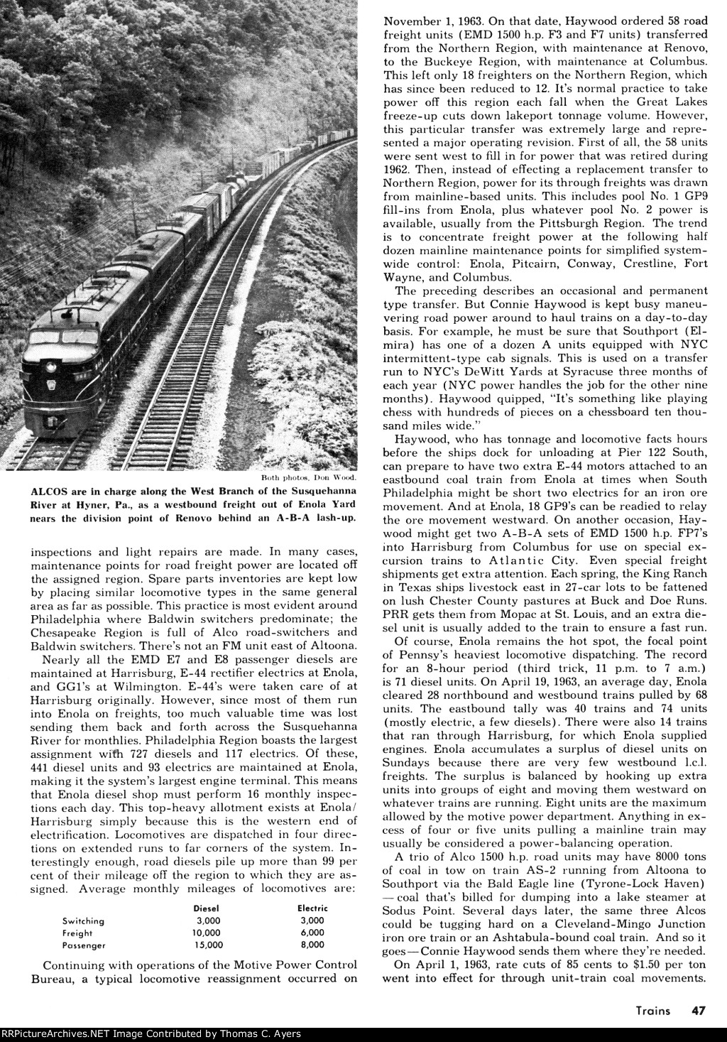 "Largest Locomotive Fleet," Page 47, 1964
